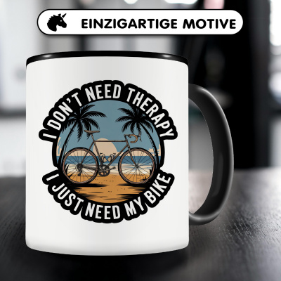 Tasse mit dem Motiv Don't Need Therapy Only Bikes - Ansicht 3