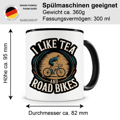 Tasse mit dem Motiv I Like Tea And Road Bikes - Ansicht 2