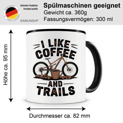 Tasse mit dem Motiv I Like Coffee And Trails - Ansicht 2