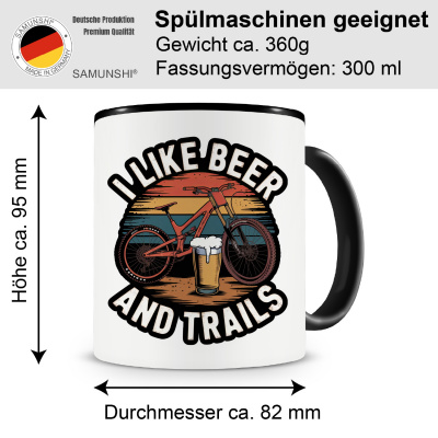 Tasse mit dem Motiv I Like Beer And Trails - Ansicht 2