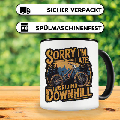 Tasse mit dem Motiv Sorry I'm Late was Riding - Ansicht 4