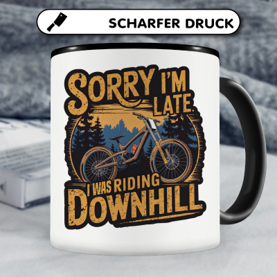 Tasse mit dem Motiv Sorry I'm Late was Riding - Ansicht 5