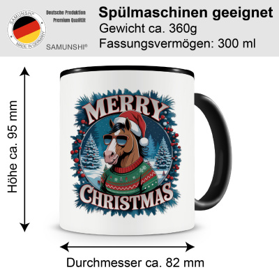 Tasse mit dem Motiv Merry Christmas Pferd - Ansicht 2