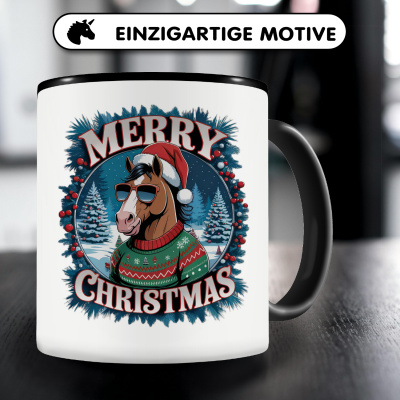 Tasse mit dem Motiv Merry Christmas Pferd - Ansicht 3