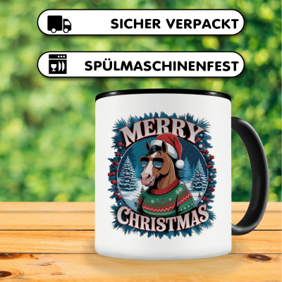 Tasse mit dem Motiv Merry Christmas Pferd - Ansicht 4