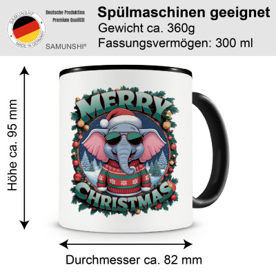 Tasse mit dem Motiv Merry Christmas Elefant - Ansicht 2