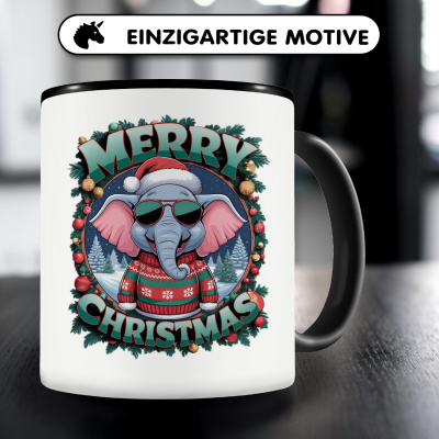 Tasse mit dem Motiv Merry Christmas Elefant - Ansicht 3