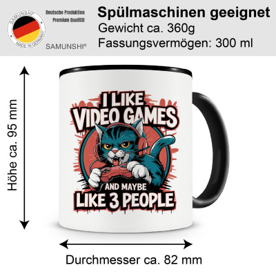 Tasse mit dem Motiv I Like Video Games Katze - Ansicht 2