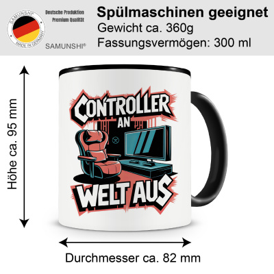 Tasse mit dem Motiv Controller An Welt Aus - Ansicht 2