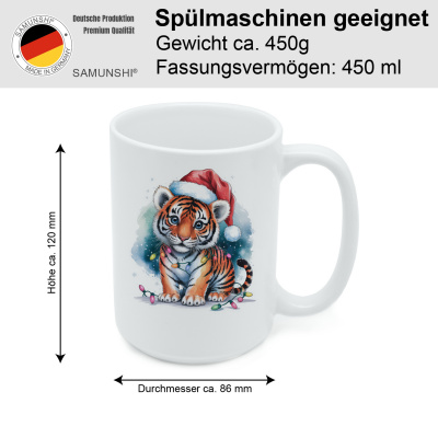 XXL Tasse mit dem Motiv Tiger mit Weihnachtsmtze - Ansicht 2