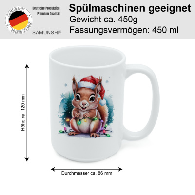 XXL Tasse mit dem Motiv Eichhrnchen mit Weihnachtsmtze - Ansicht 2