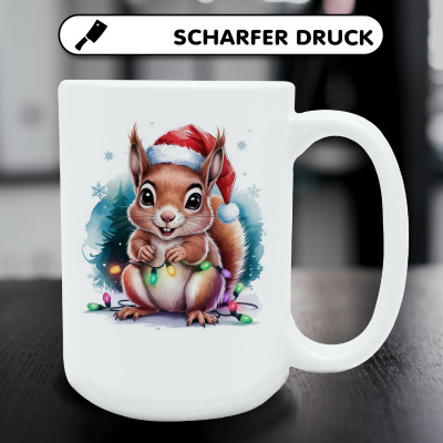 XXL Tasse mit dem Motiv Eichhrnchen mit Weihnachtsmtze - Ansicht 5