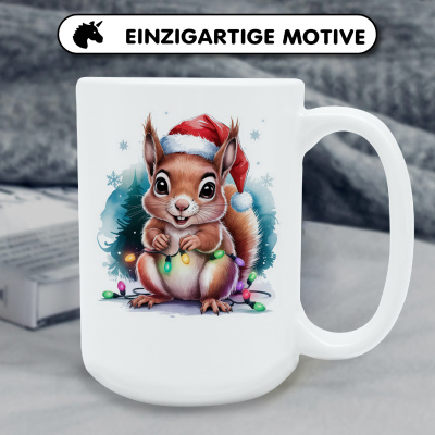 XXL Tasse mit dem Motiv Eichhrnchen mit Weihnachtsmtze - Ansicht 6