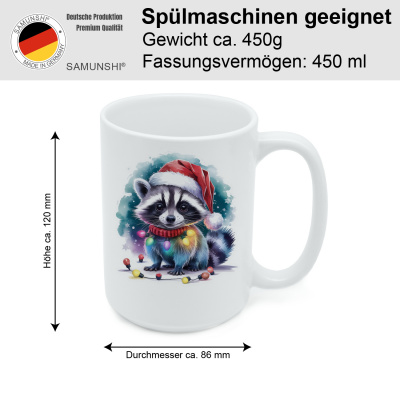 XXL Tasse mit dem Motiv Waschbr mit Weihnachtsmtze - Ansicht 2