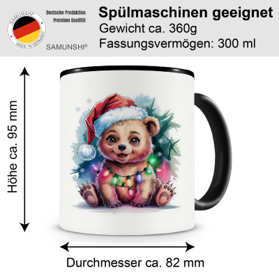 Tasse mit dem Motiv Br mit Weihnachtsmtze - Ansicht 2