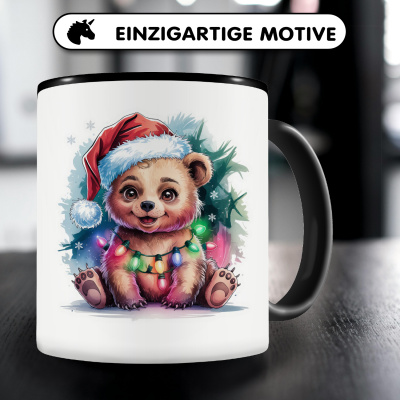 Tasse mit dem Motiv Br mit Weihnachtsmtze - Ansicht 3