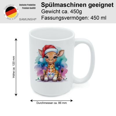 XXL Tasse mit dem Motiv Giraffe mit Weihnachtsmtze - Ansicht 2