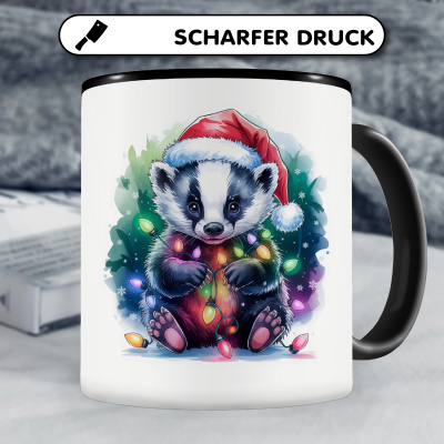 Tasse mit dem Motiv Dachs mit Weihnachtsmtze - Ansicht 5