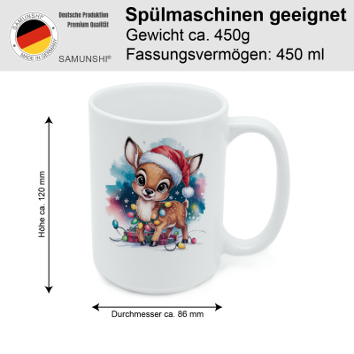 XXL Tasse mit dem Motiv Reh Rehkitz mit Weihnachtsmtze - Ansicht 2