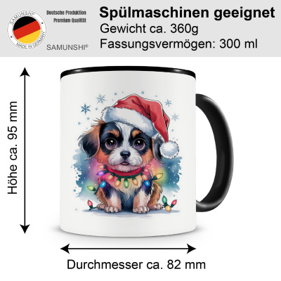 Tasse mit dem Motiv Hund mit Weihnachtsmtze - Ansicht 2