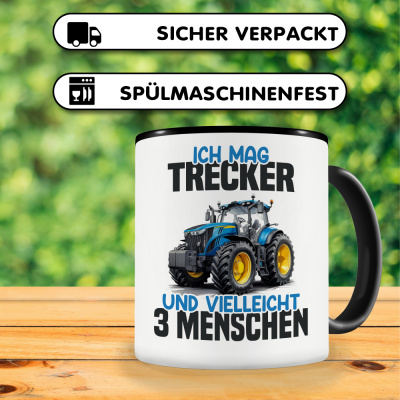 Tasse mit dem Motiv Ich mag Trecker Blau - Ansicht 4