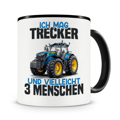 Tasse mit dem Motiv Ich mag Trecker Blau