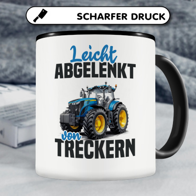 Tasse mit dem Motiv Leicht abgelenkt von Treckern Blau - Ansicht 5