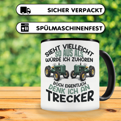 Tasse mit dem Motiv Sieht vielleicht so aus Trecker Retro - Ansicht 4