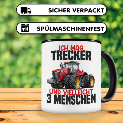 Tasse mit dem Motiv Ich mag Trecker Rot - Ansicht 4