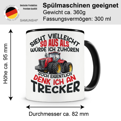 Tasse mit dem Motiv Sieht vielleicht so aus Trecker Rot - Ansicht 2