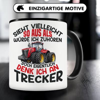 Tasse mit dem Motiv Sieht vielleicht so aus Trecker Rot - Ansicht 3