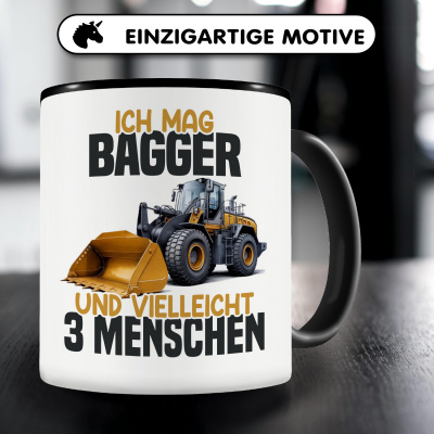 Tasse mit dem Motiv Ich mag Bagger - Ansicht 3