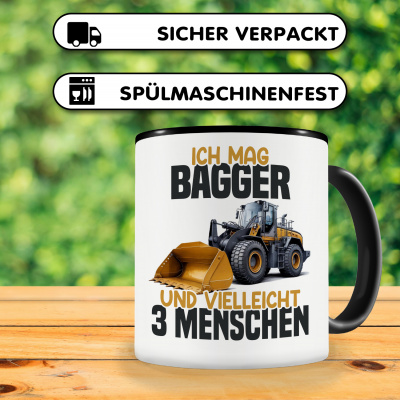 Tasse mit dem Motiv Ich mag Bagger - Ansicht 4