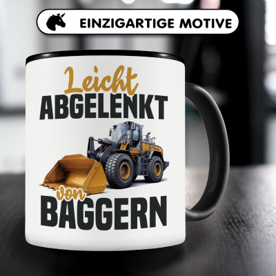 Tasse mit dem Motiv Leicht abgelenkt von Baggern - Ansicht 3