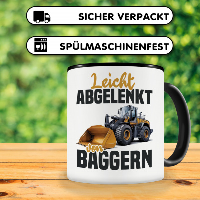 Tasse mit dem Motiv Leicht abgelenkt von Baggern - Ansicht 4