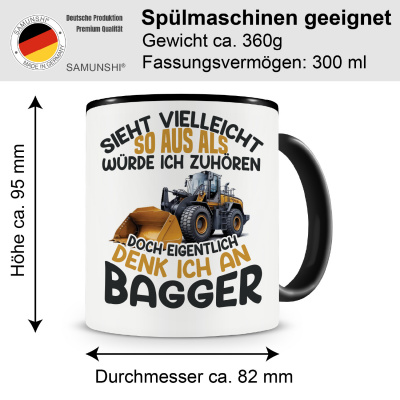 Tasse mit dem Motiv Sieht vielleicht so aus Bagger - Ansicht 2