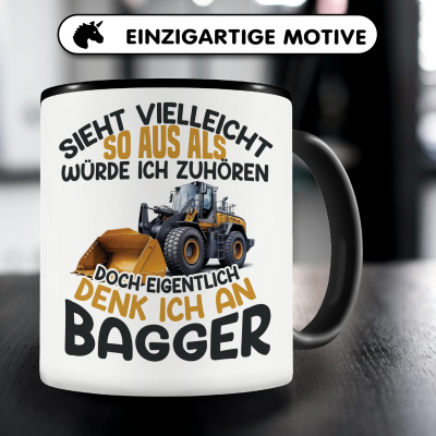 Tasse mit dem Motiv Sieht vielleicht so aus Bagger - Ansicht 3