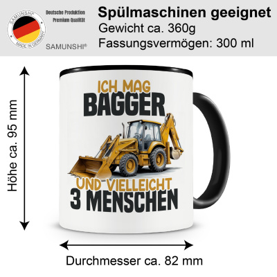 Tasse mit dem Motiv Ich mag Bagger - Ansicht 2