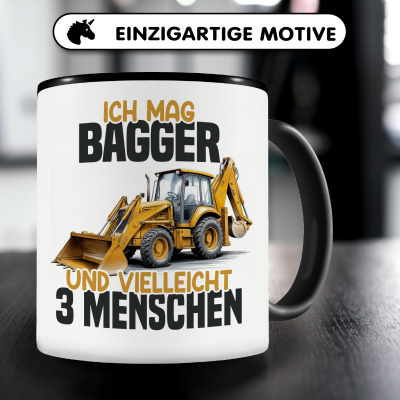 Tasse mit dem Motiv Ich mag Bagger - Ansicht 3