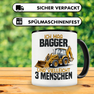 Tasse mit dem Motiv Ich mag Bagger - Ansicht 4