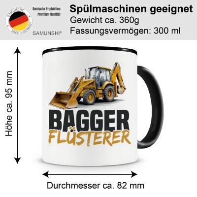 Tasse mit dem Motiv Bagger Flsterer - Ansicht 2