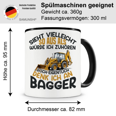 Tasse mit dem Motiv Sieht vielleicht so aus Bagger - Ansicht 2