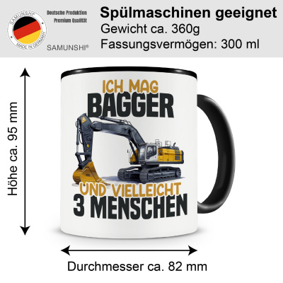 Tasse mit dem Motiv Ich mag Bagger - Ansicht 2