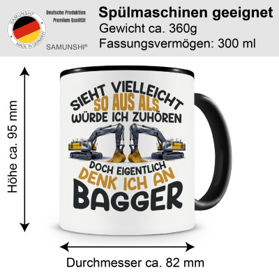 Tasse mit dem Motiv Sieht vielleicht so aus Bagger - Ansicht 2