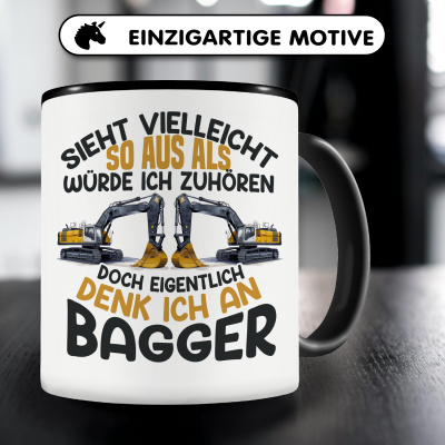 Tasse mit dem Motiv Sieht vielleicht so aus Bagger - Ansicht 3