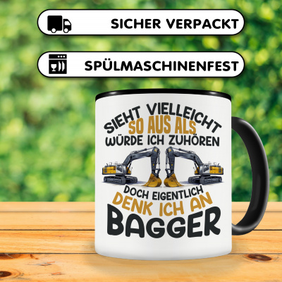 Tasse mit dem Motiv Sieht vielleicht so aus Bagger - Ansicht 4