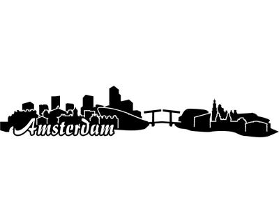 Wandtattoo Amsterdam Skyline 30x5,4cm - Ansicht 1