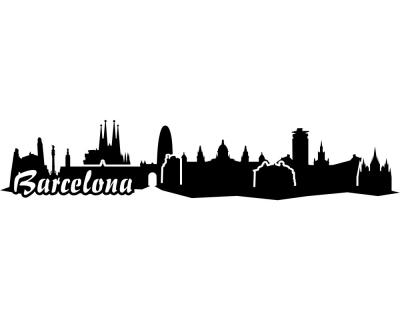 Wandtattoo Barcelona Skyline 30x6cm - Ansicht 1